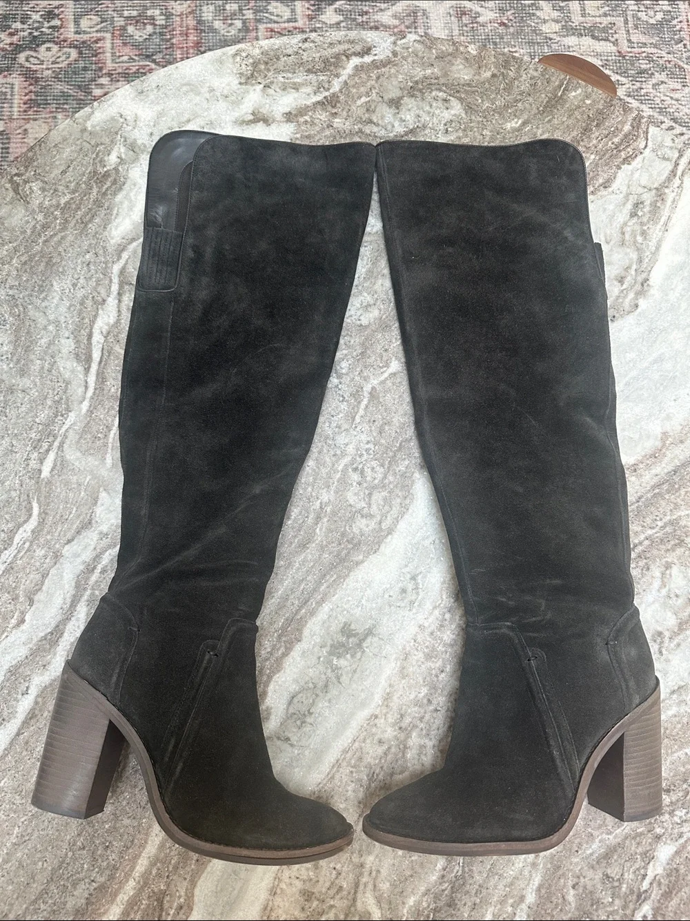 Vince Camuto Melaya Over the Knee Suede Gray Boots Sz 8.5